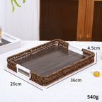 Decorative Woven Serving Tray | High & Bury
