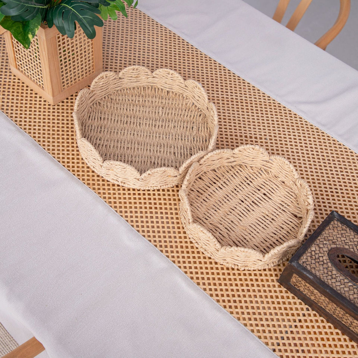 Decorative Woven Serving Trays | High & Bury