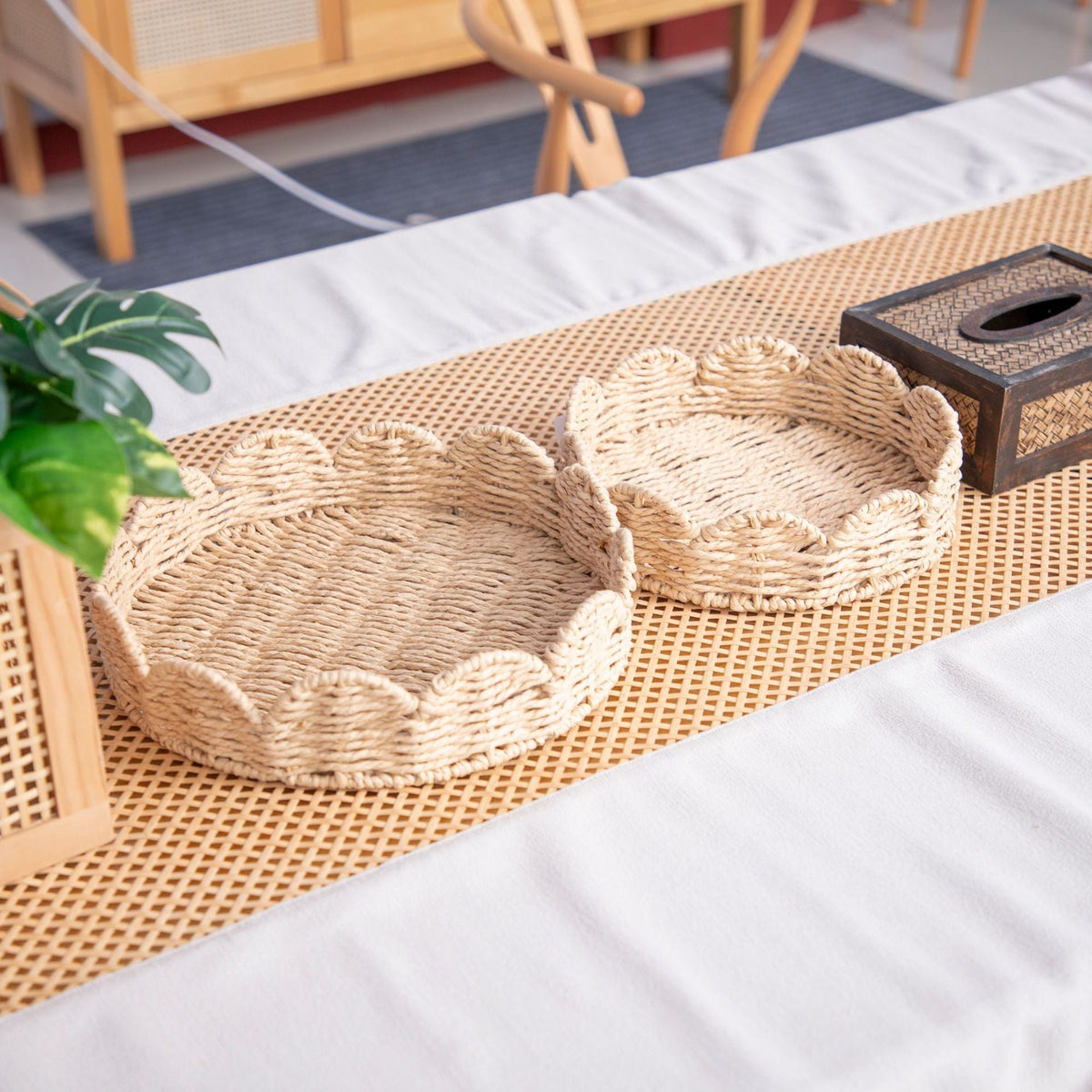 Decorative Woven Serving Trays | High & Bury