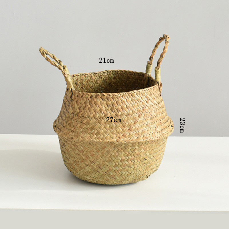 Decorative Woven Storage Basket Beige | High & Bury