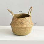 Decorative Woven Storage Basket Beige | High & Bury