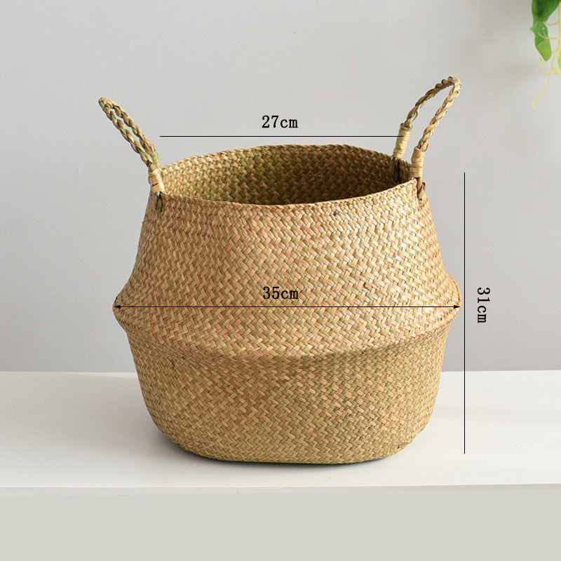Decorative Woven Storage Basket Beige | High & Bury