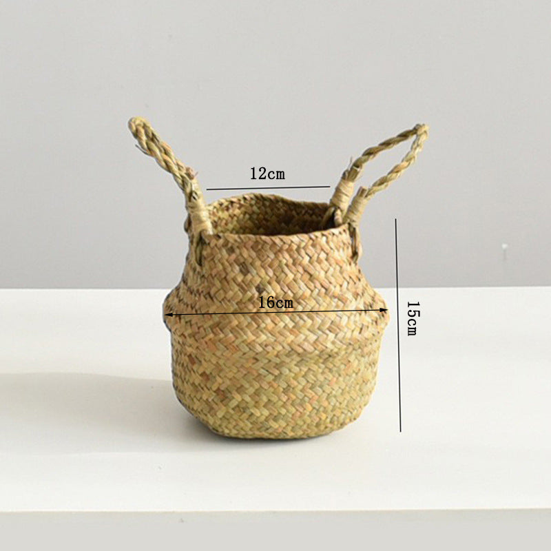 Decorative Woven Storage Basket Beige | High & Bury