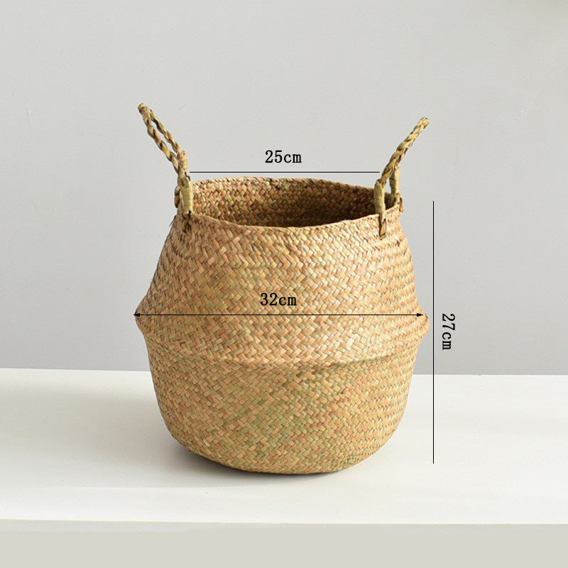 Decorative Woven Storage Basket Beige | High & Bury