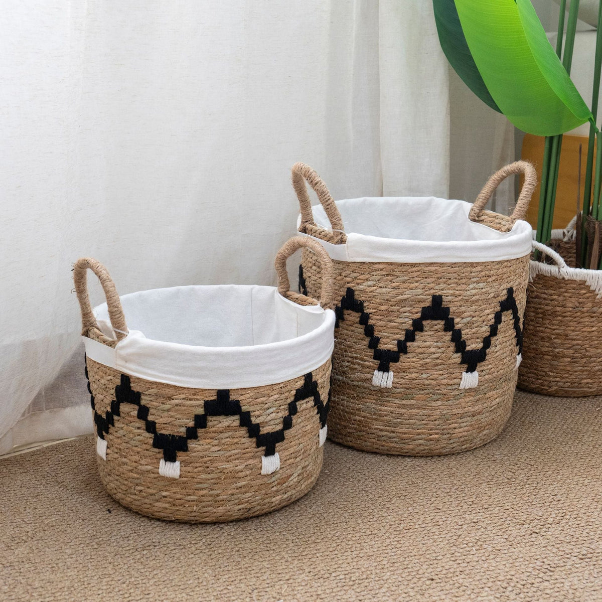 Decorative Woven Storage Basket Large | High & Bury