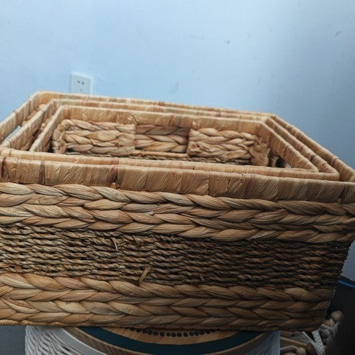 Decorative Woven Storage Basket Natural | High & Bury