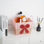 Decorative Woven Storage Basket with Bow Design | High & Bury