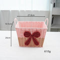 Decorative Woven Storage Basket with Bow Design | High & Bury
