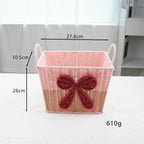 Decorative Woven Storage Basket with Bow Design | High & Bury