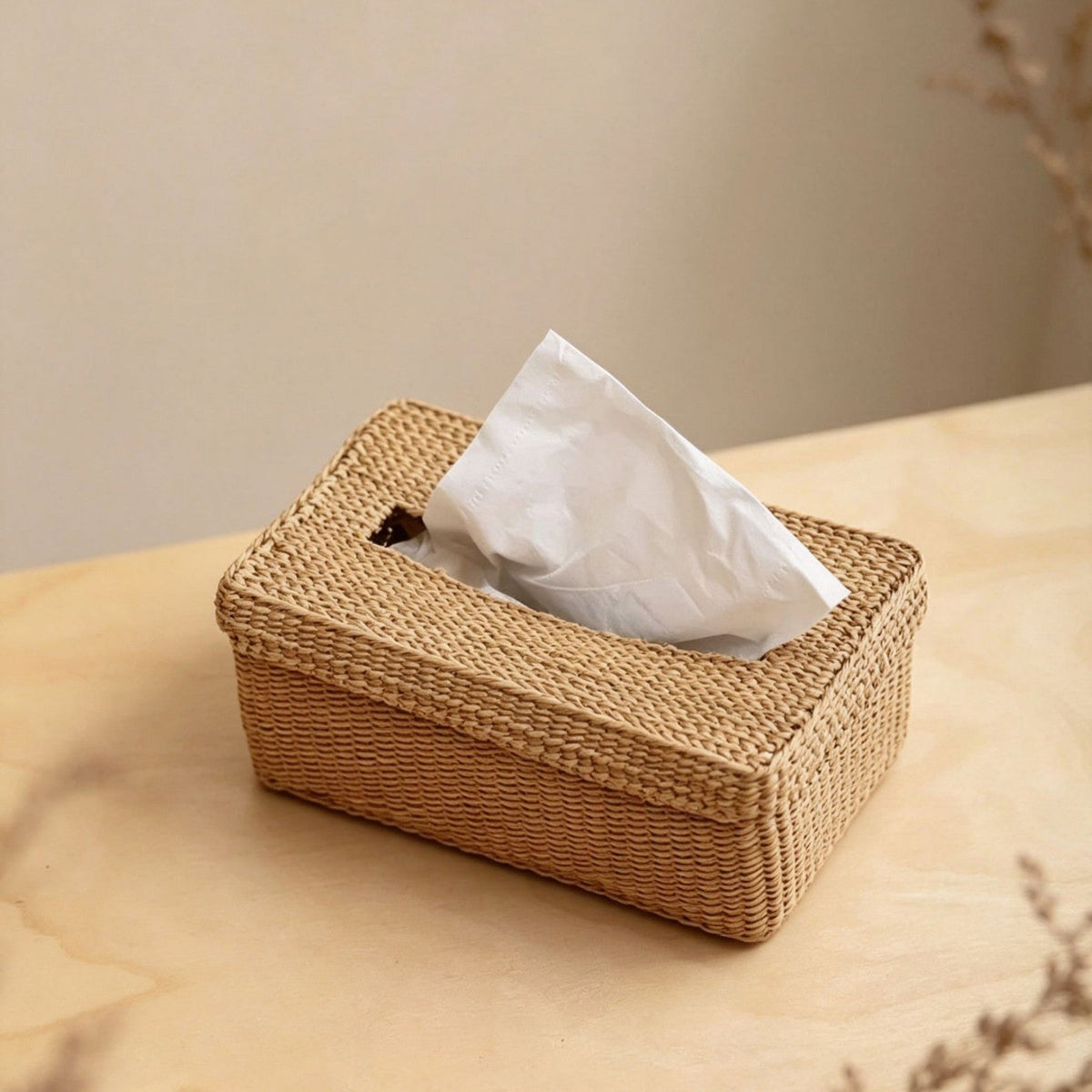 Decorative Woven Tissue Box Cover | High & Bury