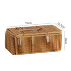 Decorative Woven Tissue Box Cover Light Brown | High & Bury