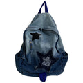 Denim Star Appliqué School Backpack with Adjustable Padded Straps