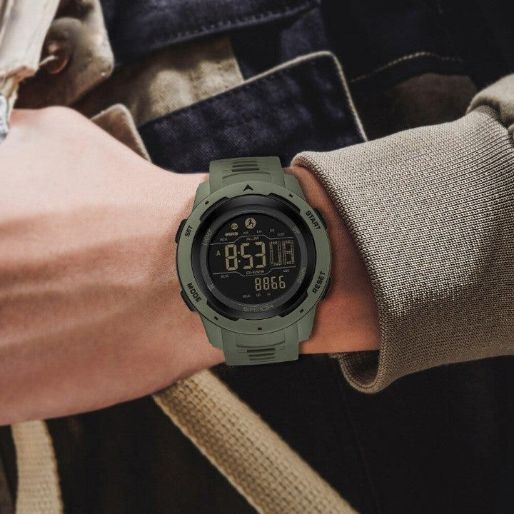 Digital Pedometer Watch, 5 Bar Water Resistance, Resin Case, view 3