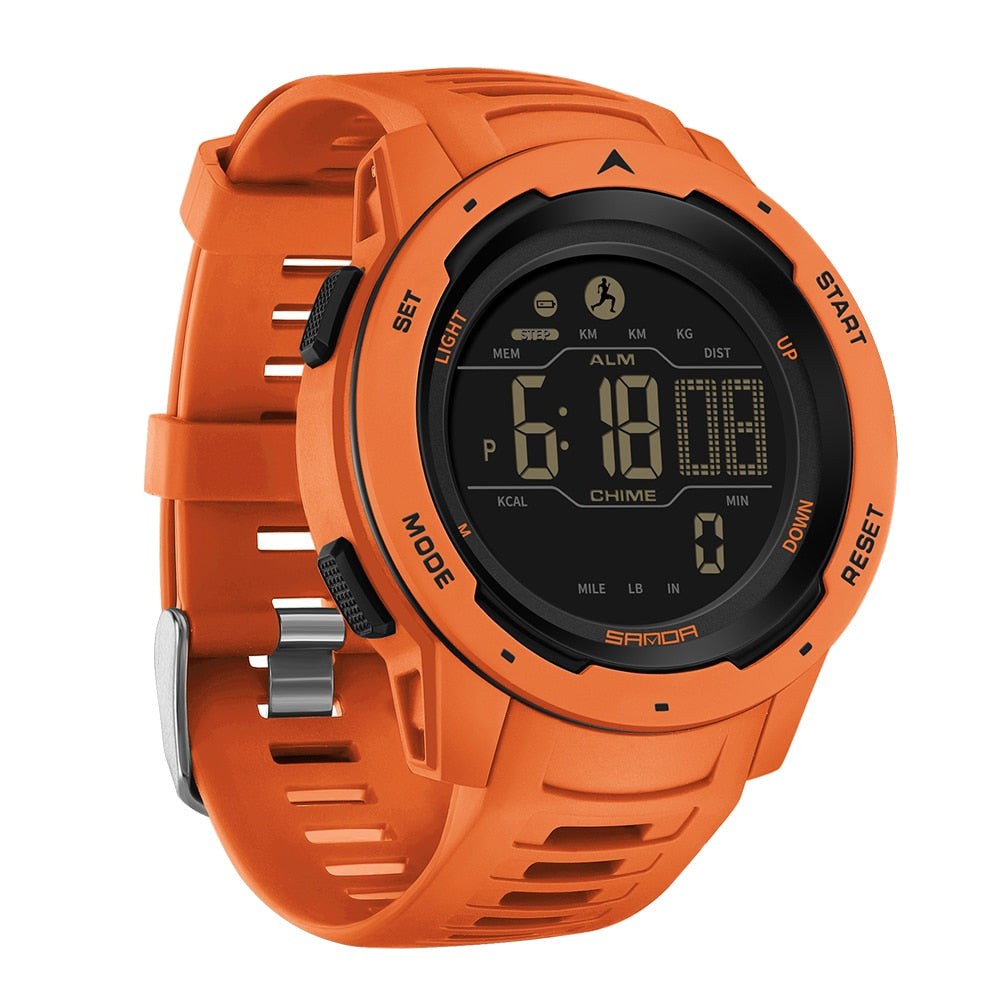 Digital Pedometer Watch, 5 Bar Water Resistance, Resin Case, view 7
