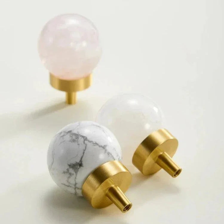 Dorrynta Brass Marble Knobs