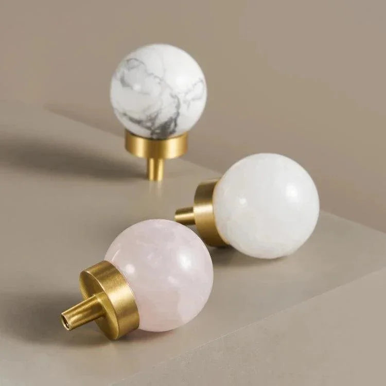 Dorrynta Brass Marble Knobs