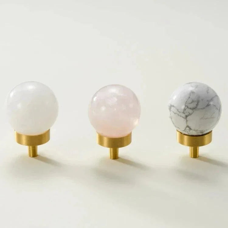 Dorrynta Brass Marble Knobs