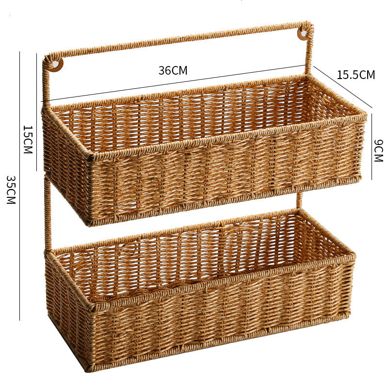 Double Tier Woven Storage Basket | High & Bury