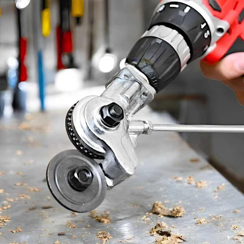 Drill-Powered Metal Cutting Attachment, Alloy Steel, 12–21V