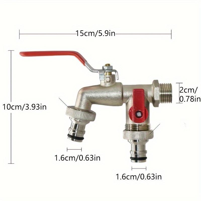 Dual-Outlet Stainless Steel Garden Tap with Quick Connectors, view 3