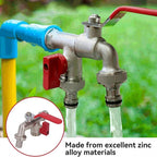 Dual-Outlet Stainless Steel Garden Tap with Quick Connectors, view 4