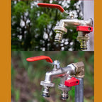 Dual-Outlet Stainless Steel Garden Tap with Quick Connectors, view 5