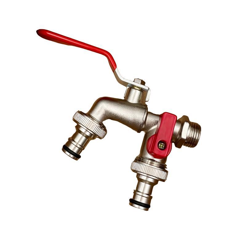 Dual-Outlet Stainless Steel Garden Tap with Quick Connectors