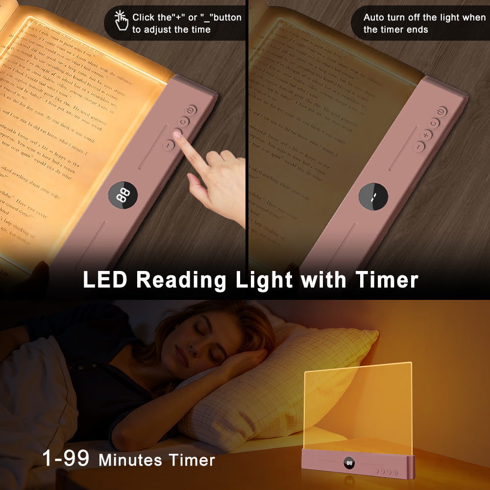 Edge-Lit Acrylic Makeup Mirror Panel with Digital Timer and USB-C Rechargeable LED Base | High & Bury