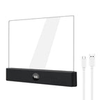 Edge-Lit Acrylic Makeup Mirror Panel with Digital Timer and USB-C Rechargeable LED Base | High & Bury