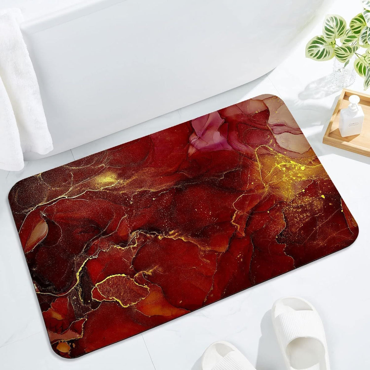 Elegant Abstract Art Bath Mat | High & Bury