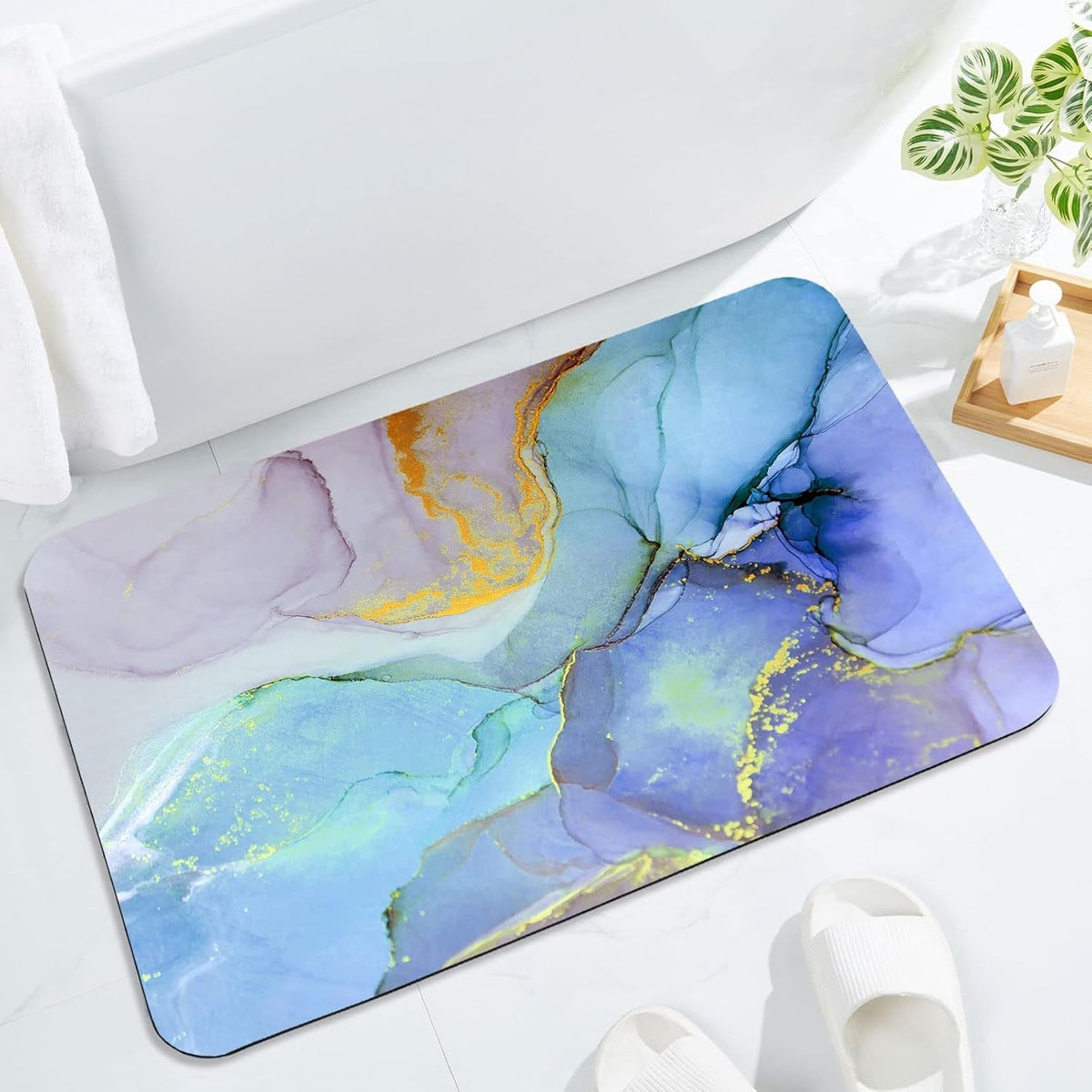Elegant Abstract Art Bath Mat | High & Bury