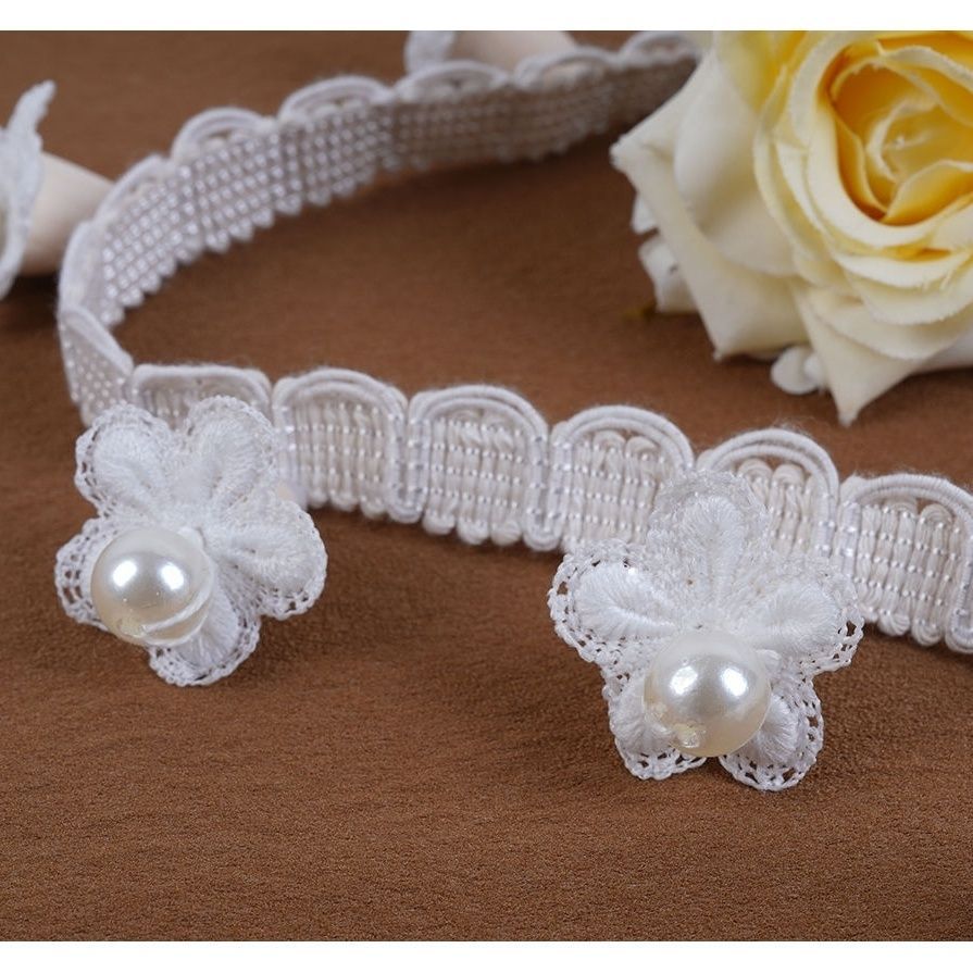 Elegant and Playful Lace Trim Light Blue | High & Bury