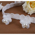 Elegant and Playful Lace Trim Light Blue | High & Bury