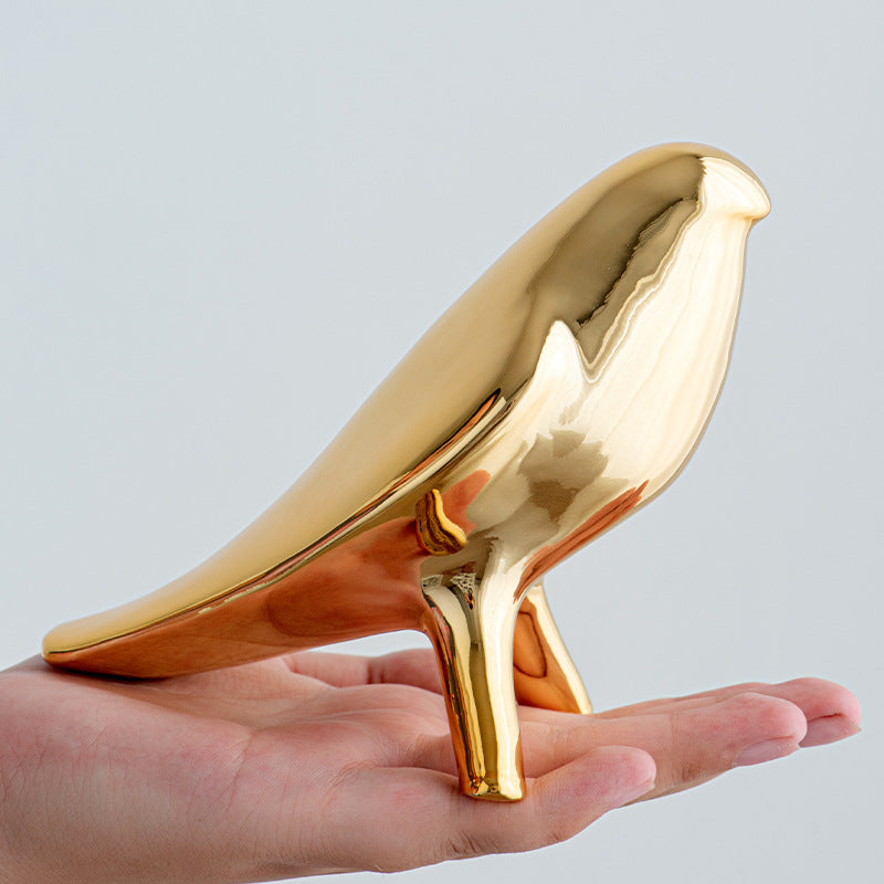 Elegant Artificial Ceramic Bird Sculpture | High & Bury
