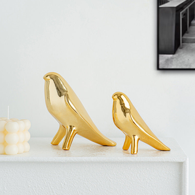 Elegant Artificial Ceramic Bird Sculpture | High & Bury