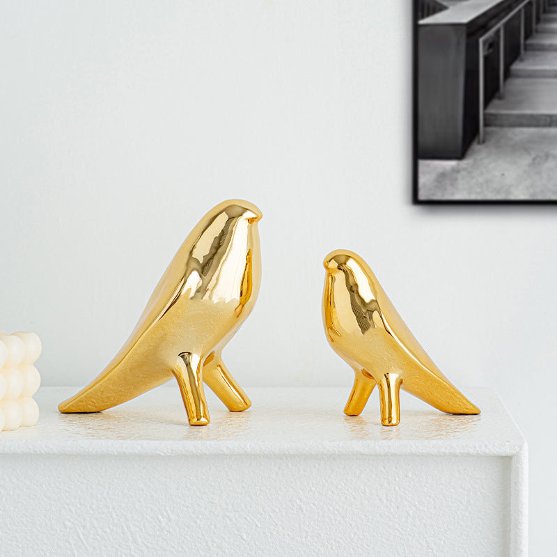 Elegant Artificial Ceramic Bird Sculpture | High & Bury