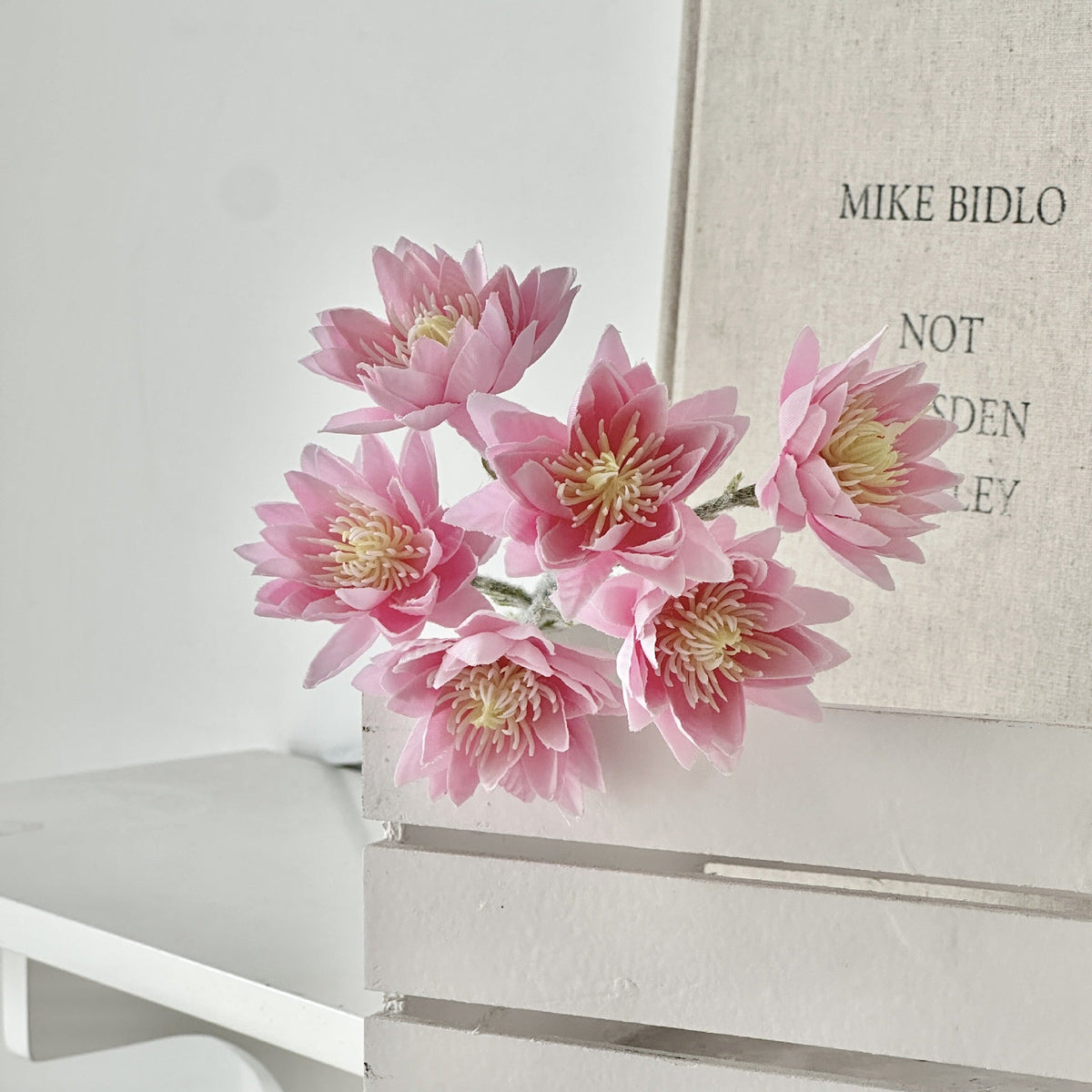 Elegant Artificial Flower Bouquet White Pink | High & Bury