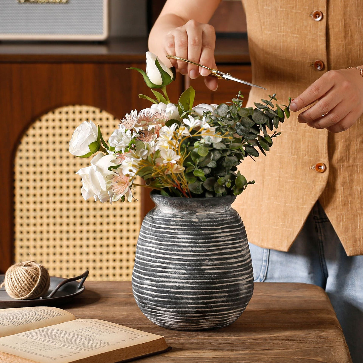 Elegant Artificial Flower Pot | High & Bury