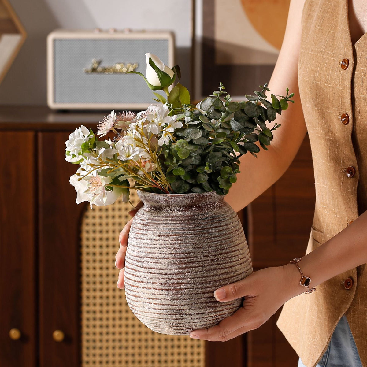 Elegant Artificial Flower Pot | High & Bury