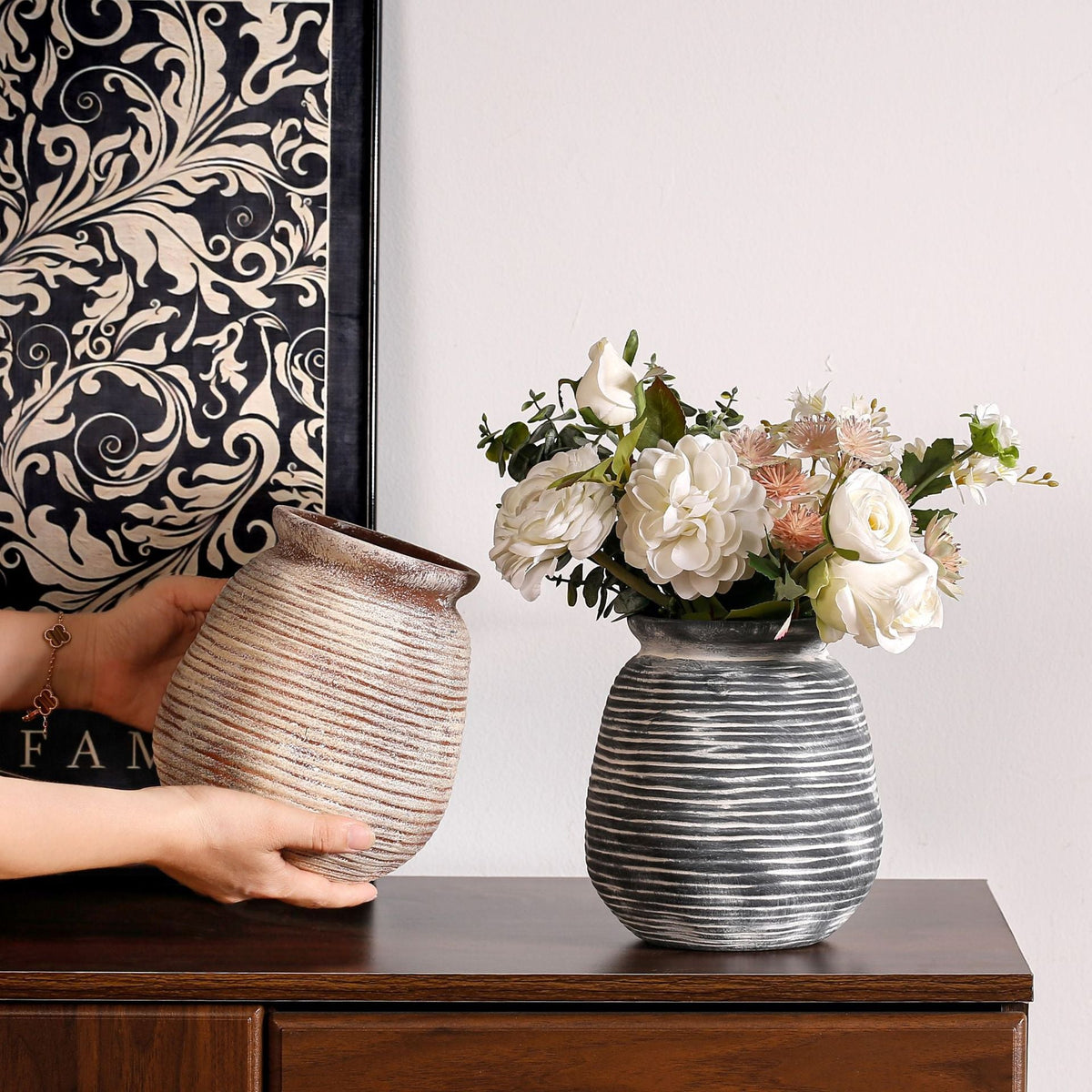 Elegant Artificial Flower Pot | High & Bury