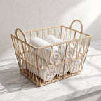 Elegant Bathroom Storage Basket made of Natural Material | High & Bury