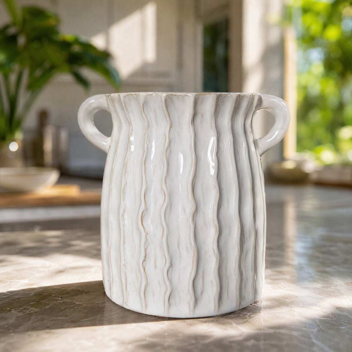 Elegant Ceramic Container with Patterns | High & Bury