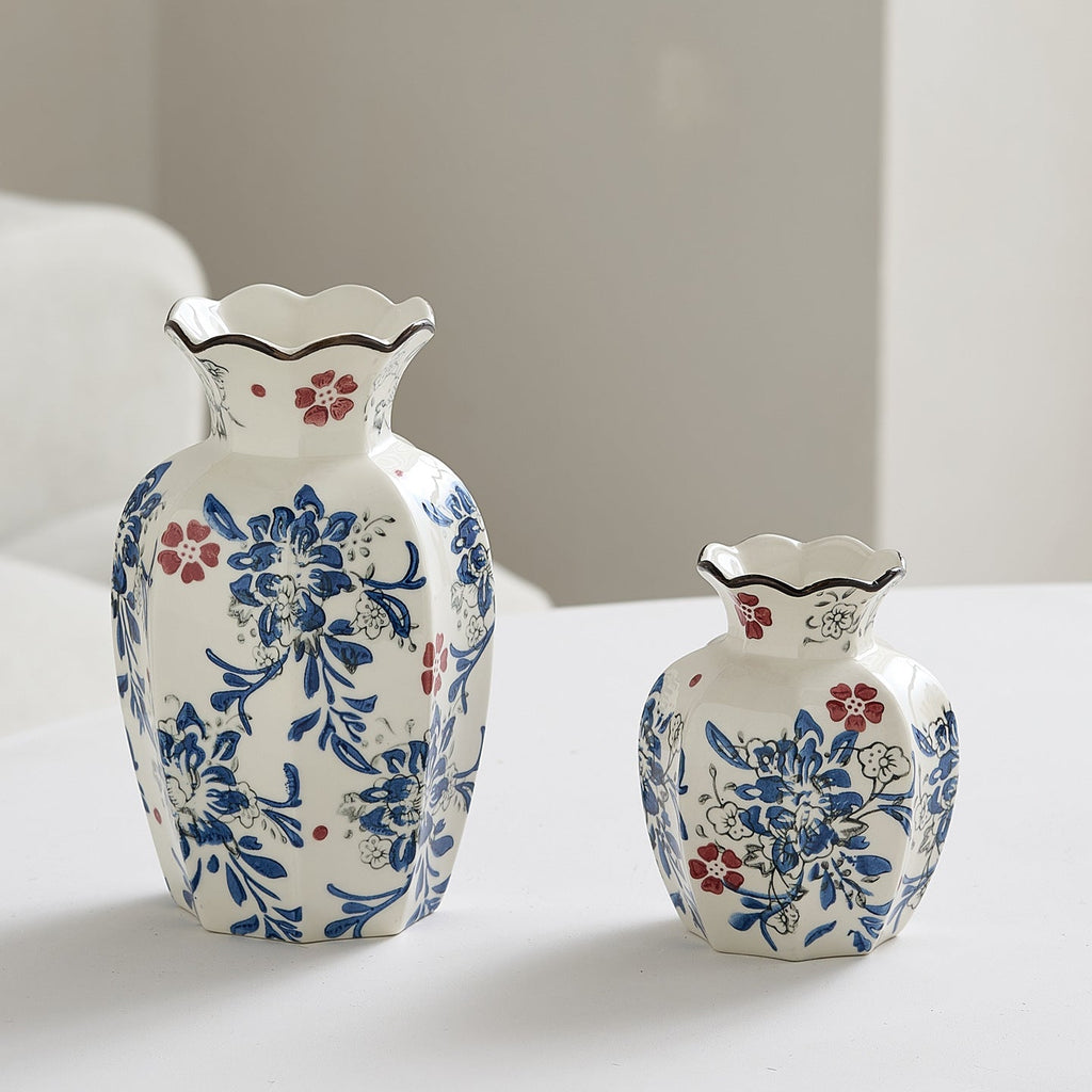 Elegant Ceramic Flower Vase Large | High & Bury