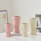 Elegant Ceramic Flower Vase Pink White | High & Bury