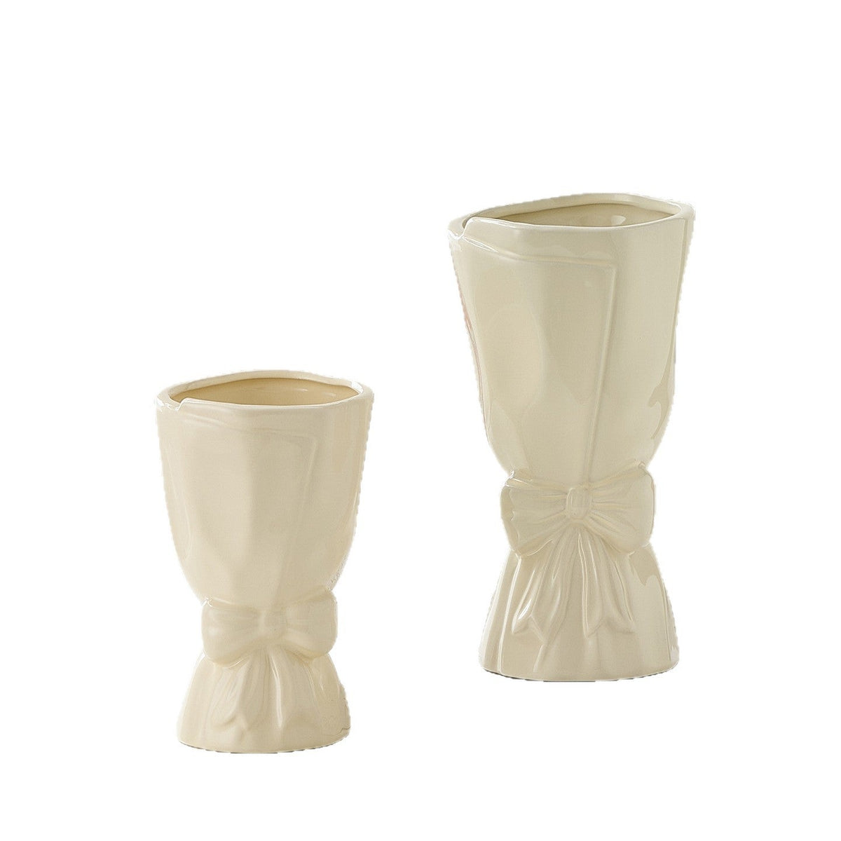 Elegant Ceramic Flower Vase Pink White | High & Bury