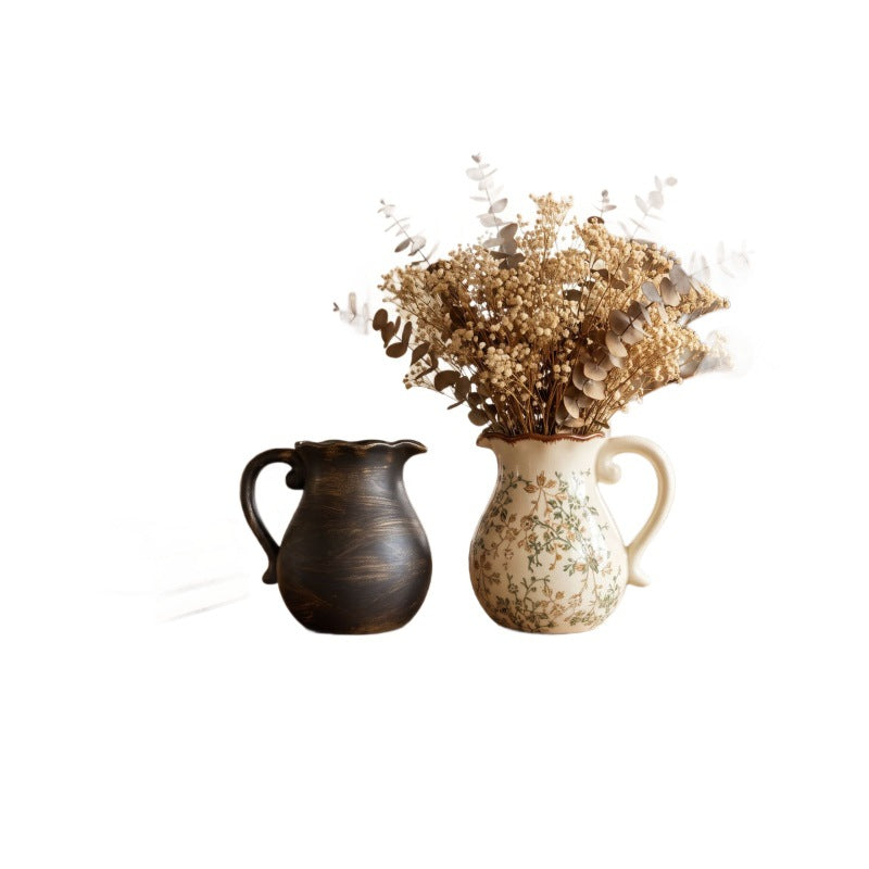 Elegant Ceramic Jug with Floral Patterns | High & Bury