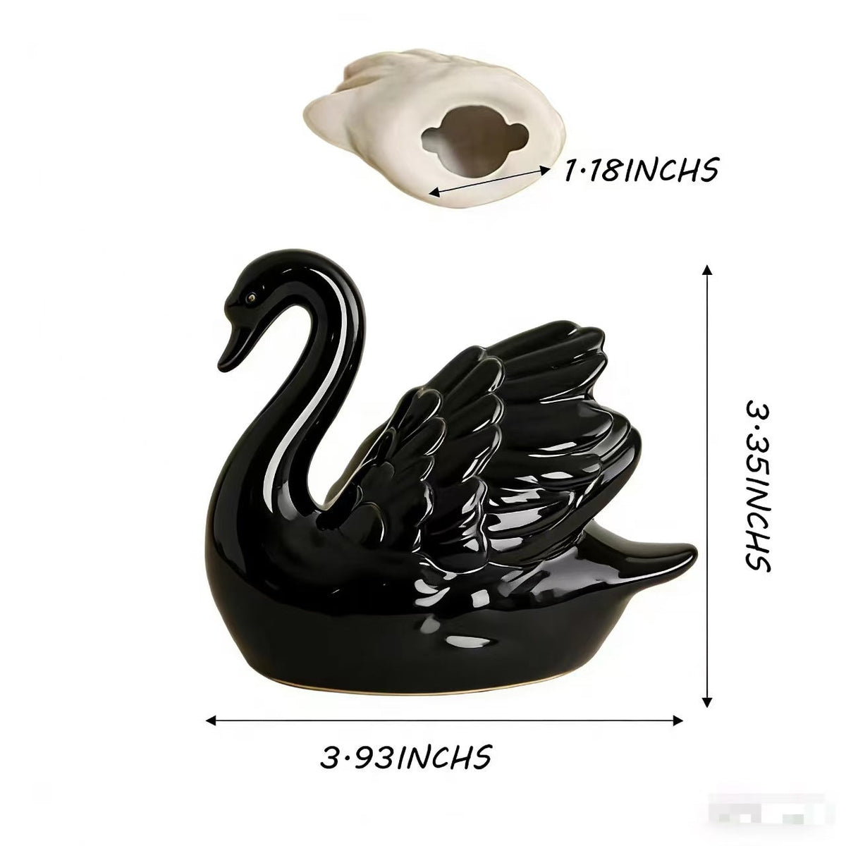 Elegant Ceramic Swan Figure | High & Bury