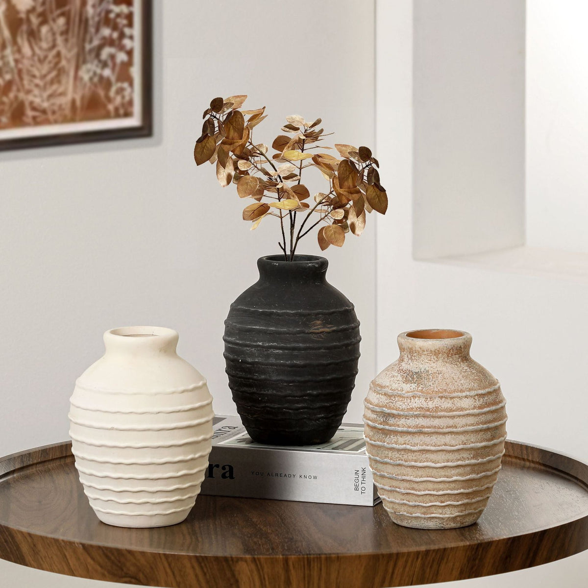 Elegant Ceramic Vase Black Gold | High & Bury