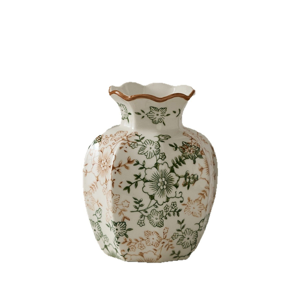 Elegant Ceramic Vase with Floral Pattern | High & Bury