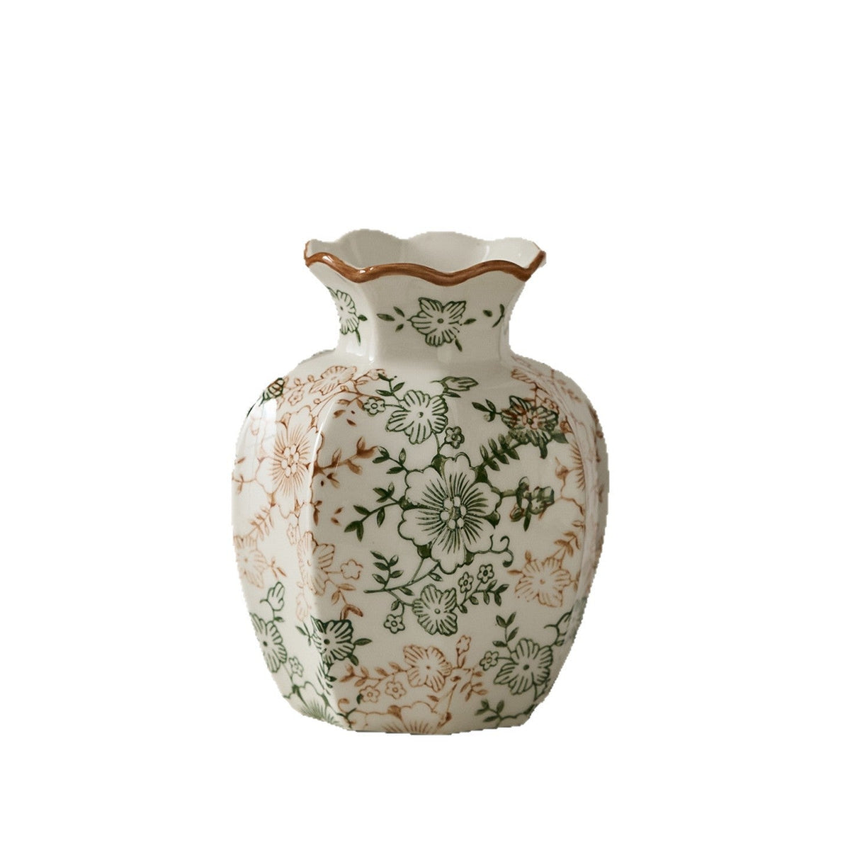 Elegant Ceramic Vase with Floral Pattern | High & Bury
